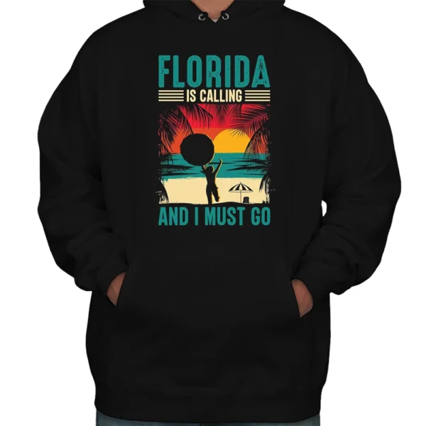 Florida Is Calling And I Must Go Summer Hoodie - Black