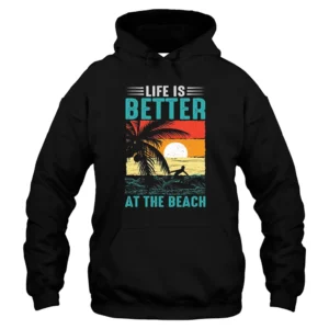 Liffe Is Better At The Beach Hoodie - Black