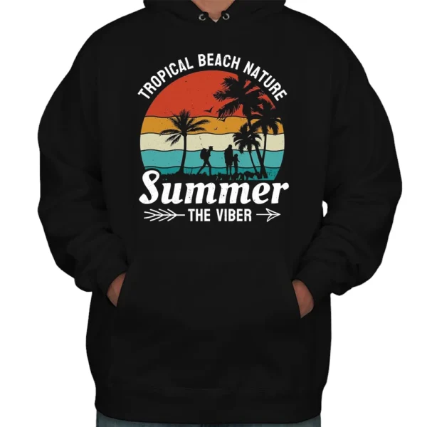 Tropical Beach Nature Summer The Viber Hoodie - Black