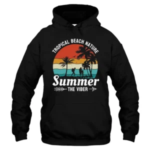 Tropical Beach Nature Summer The Viber Hoodie - Black