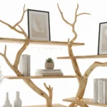 Driftwood Corner Shelf - Handmade Tree-Shaped Bookcase from Reclaimed Wood