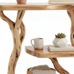 Freestanding Driftwood Nightstand, Rustic Plant Stand & Natural Shelving Furniture