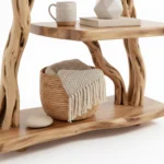 Freestanding Driftwood Nightstand, Rustic Plant Stand & Natural Shelving Furniture