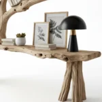 Handcrafted Console Table with Tree Branch Legs - Natural Barn & Pallet Wood