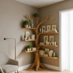 Handcrafted Corner Tree Bookshelf
