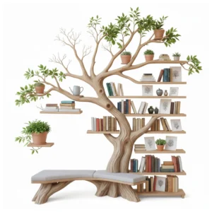 Handcrafted Tree Branch Shelf - Functional Art for Your Walls