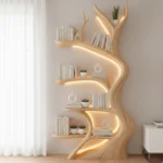 Handcrafted Vertical Wooden Bookcase - Rustic Floating Shelves & Unique Shelf Unit