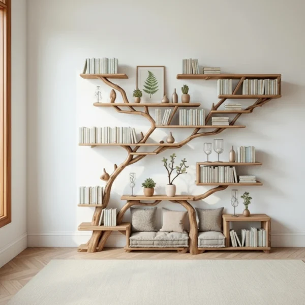 Handmade Wooden Wall Shelf with Branch Design - Bring Nature Indoors