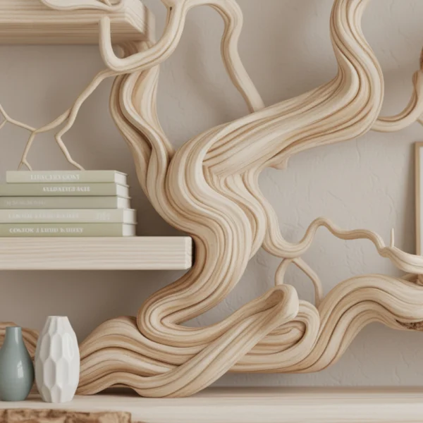 Tree Branch Bookshelf - Handmade Solid Wooden Wall Shelf