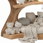 Tree Shaped Bookshelf Natural Wood - Handmade Wooden Wall Shelf with Artistic Branch Design