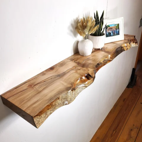 Burly Ambrosia Maple Live Edge Floating Shelves
