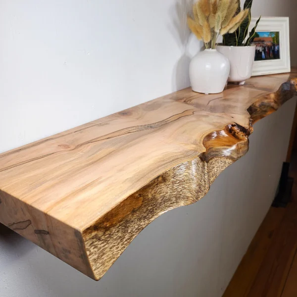Burly Ambrosia Maple Live Edge Floating Shelves