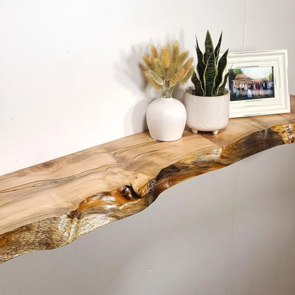 Burly Ambrosia Maple Live Edge Floating Shelves