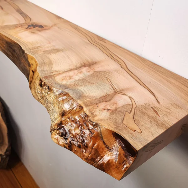 Burly Ambrosia Maple Live Edge Floating Shelves
