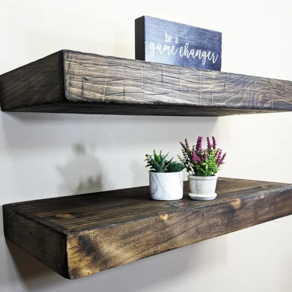 Handcrafted Distressed Floating Shelves Set of 2 pcs