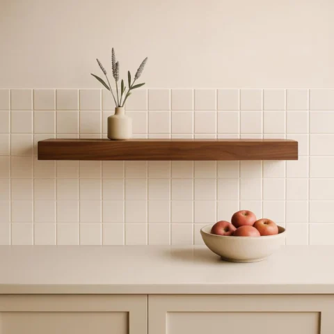 Handcrafted Floating Shelves Solid American Walnut - Modern Home Decor, Hidden Metal Bracket