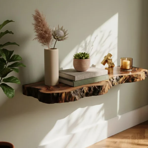 Handcrafted Live Edge Floating Shelf