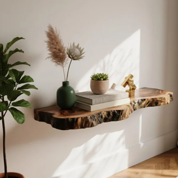Handcrafted Live Edge Floating Shelf