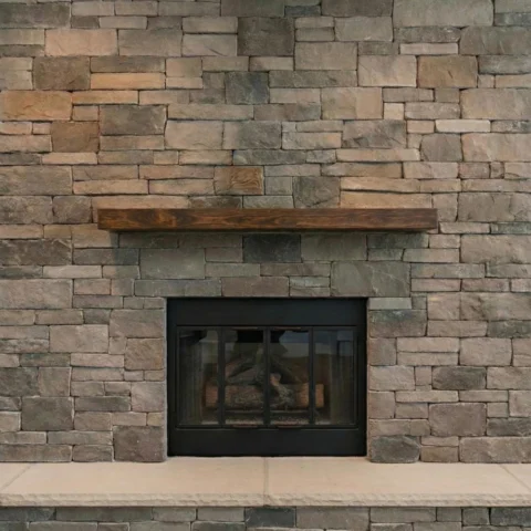 Handcrafted Rustic Wood Floating Fireplace Mantels