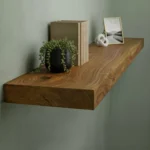 Handcrafted Solid Oak Floating Shelf - Straight Edge, Solid Wood