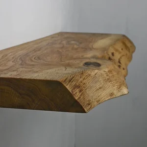 Handcrafted Solid Oak Live Edge Floating Shelf2