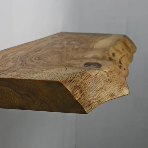 Handcrafted Solid Oak Live Edge Floating Shelf2