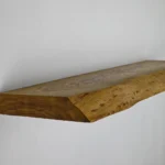 Handcrafted Solid Oak Live Edge Floating Shelf