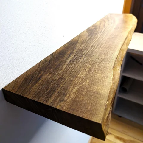 Handcrafted Walnut Floating Shelves – Rustic Floating Shelves Living Room Decor2