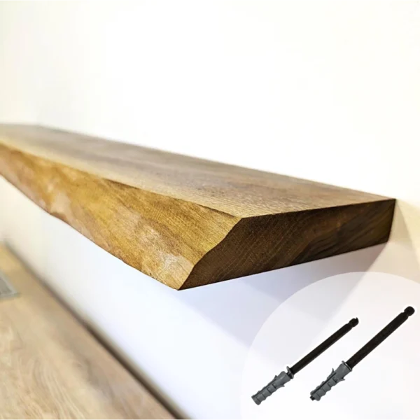 Handcrafted Walnut Floating Shelves - Rustic Floating Shelves Living Room Decor