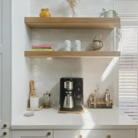 Handcrafted White Oak Floating Shelves Set of 2 pcs