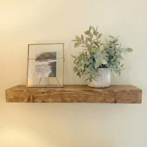 Handmade Modern-Rustic Wood Floating Shelves