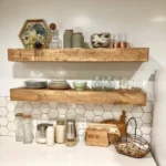Handmade Rustic Wood Floating Shelves Set of 2 pcs