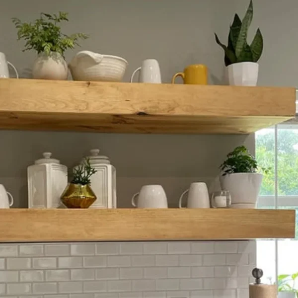 Handmade Rustic Wood Floating Shelves Set of 2 pcs