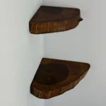 Set of 2 pcs Walnut Rustic Floating Shelves - Live Edge Floating Shelves
