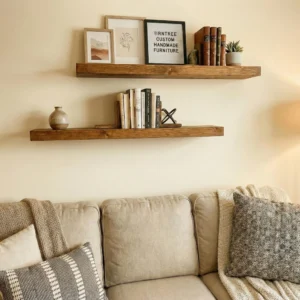 Set of Two Handmade Rustic Floating Shelves2